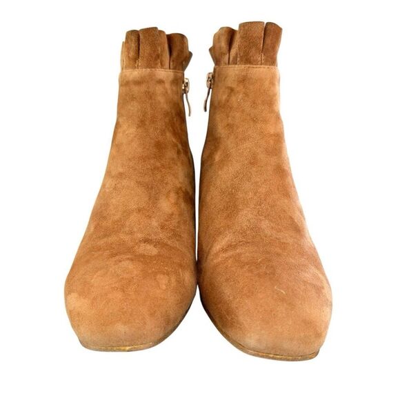 Silent D Suede Boots Ankle Booties Honey Womens EU 39 US 8-8.5 Ruffle Gold Brown - Picture 3 of 13